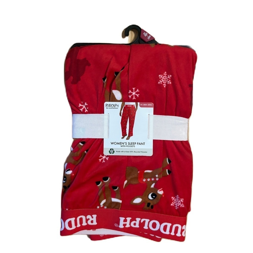 Rudolph the Red Nosed Reindeer Pajama Pants NEW 2X Pockets Christmas Women